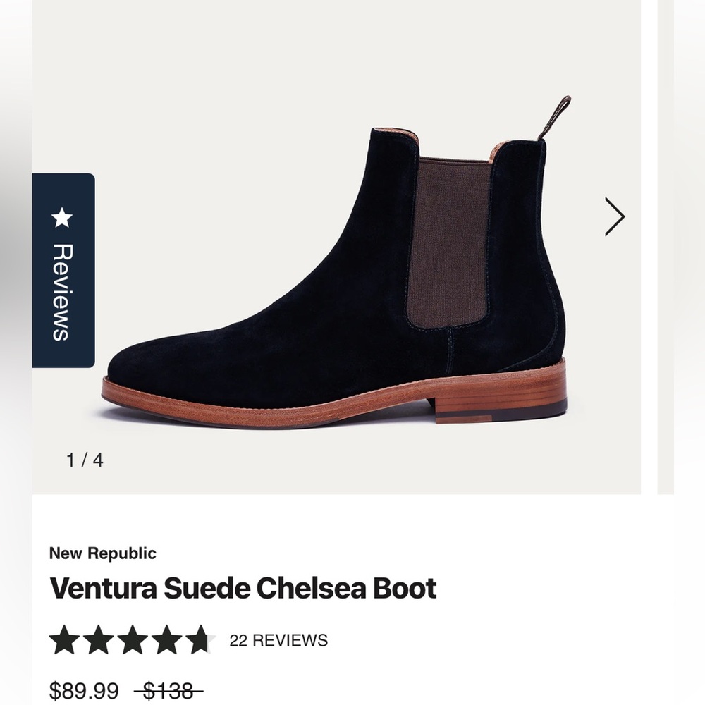 New republic Ventura Suede Chelsea Boot sz 8 men’s